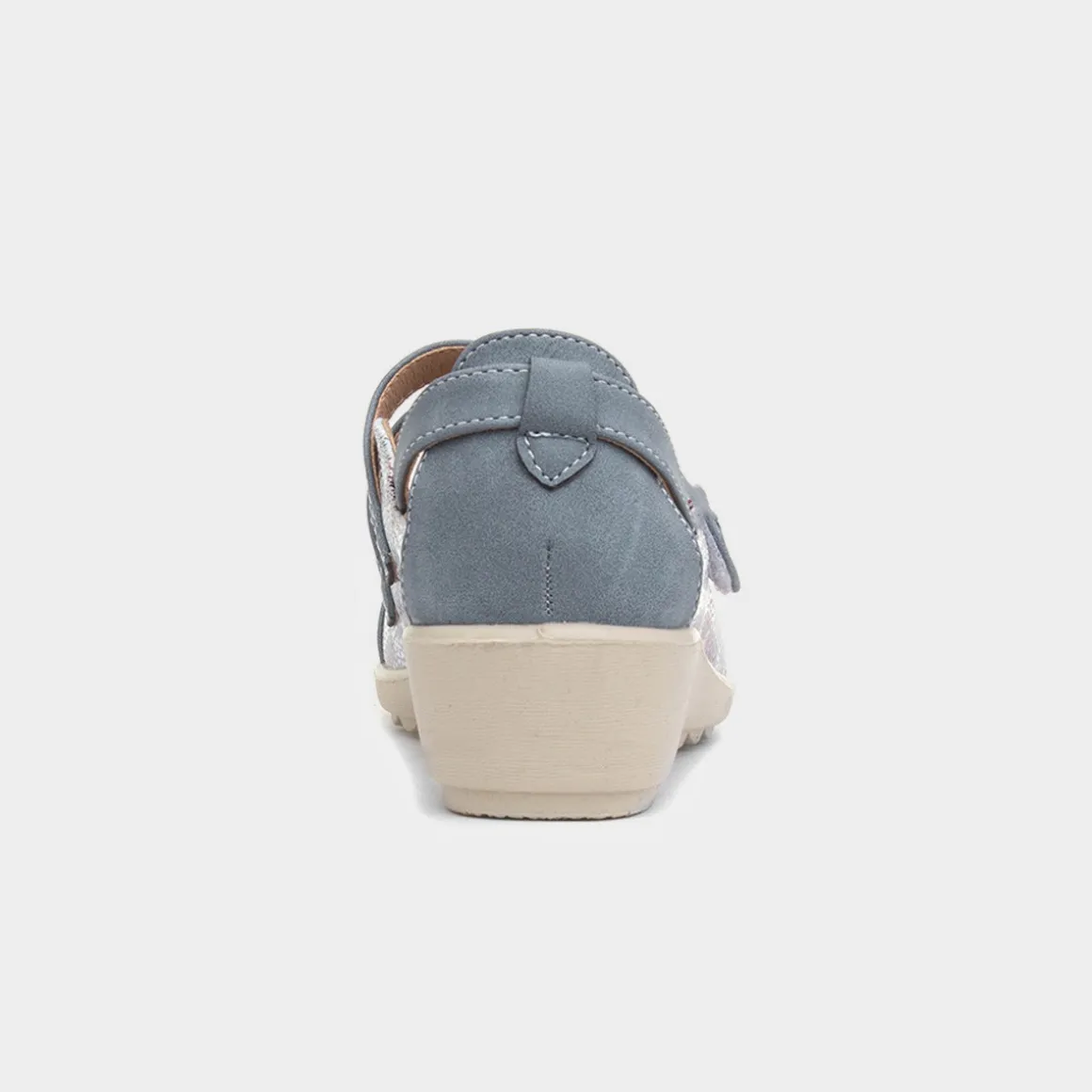 Cushion Walk Jane Womens Blue Wedge Shoe