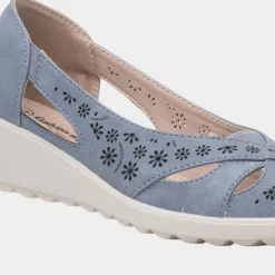 Cushion Walk Kate Womens Blue Open Toe Shoe
