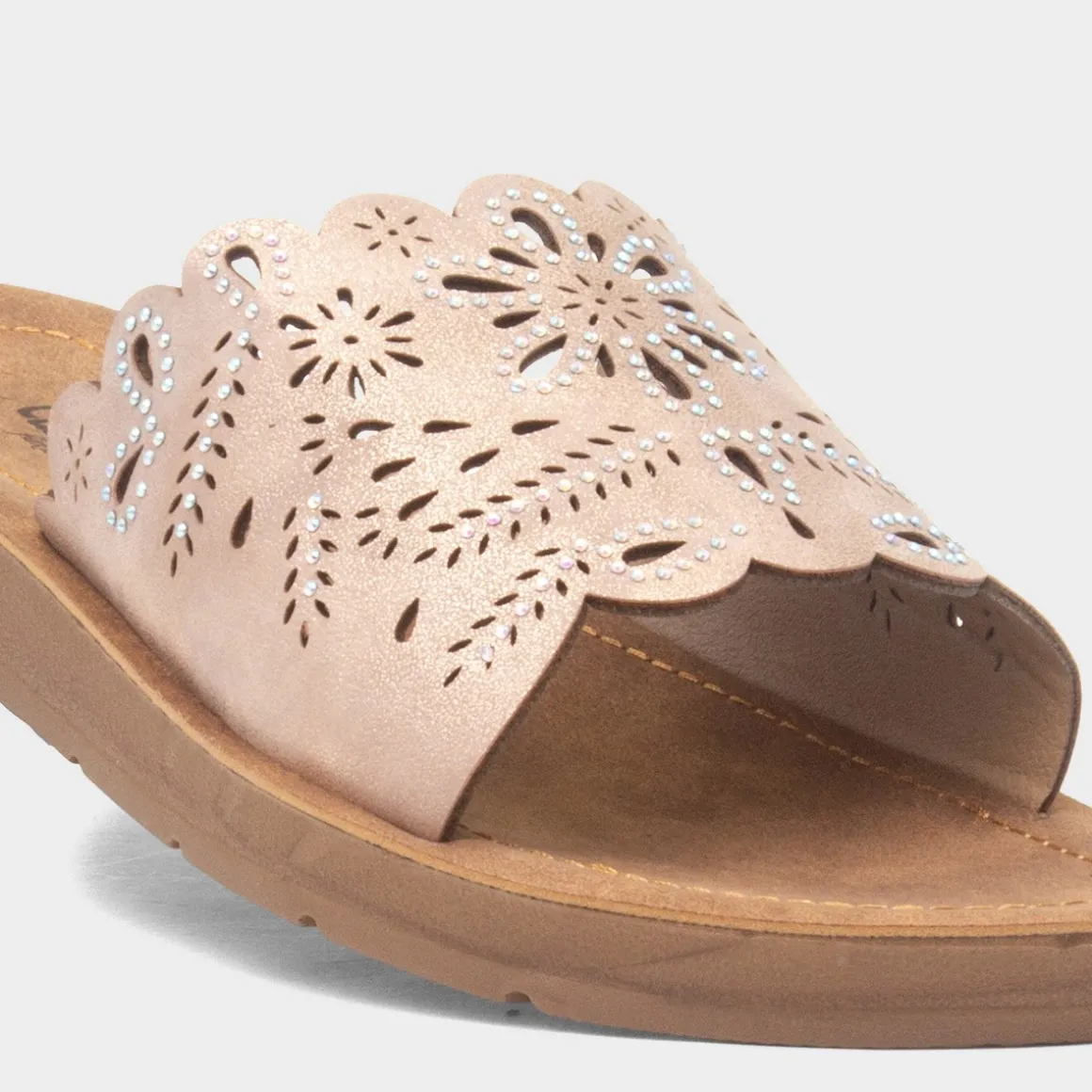 Cushion Walk Khloe Womens Rose Mule Sandal