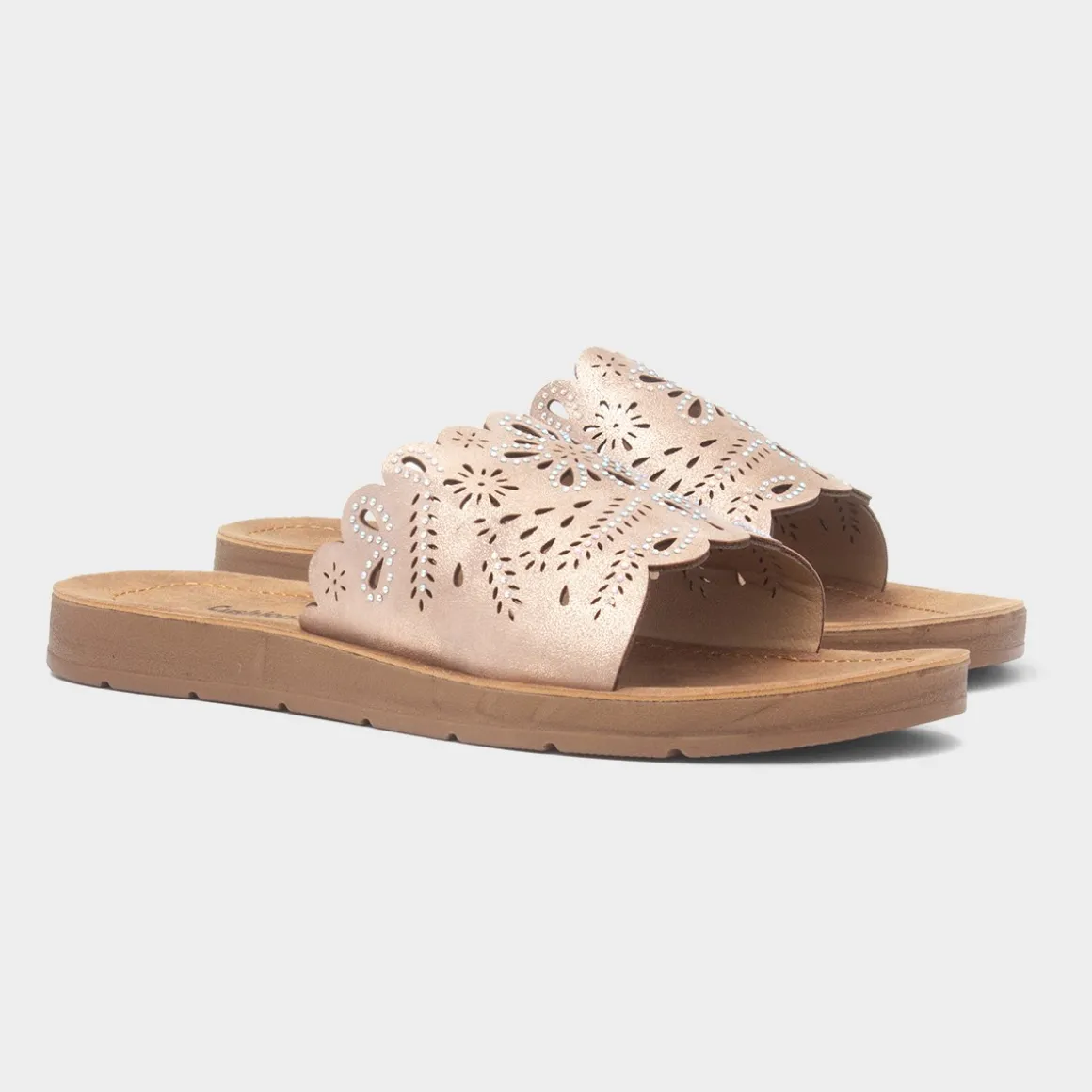 Cushion Walk Khloe Womens Rose Mule Sandal