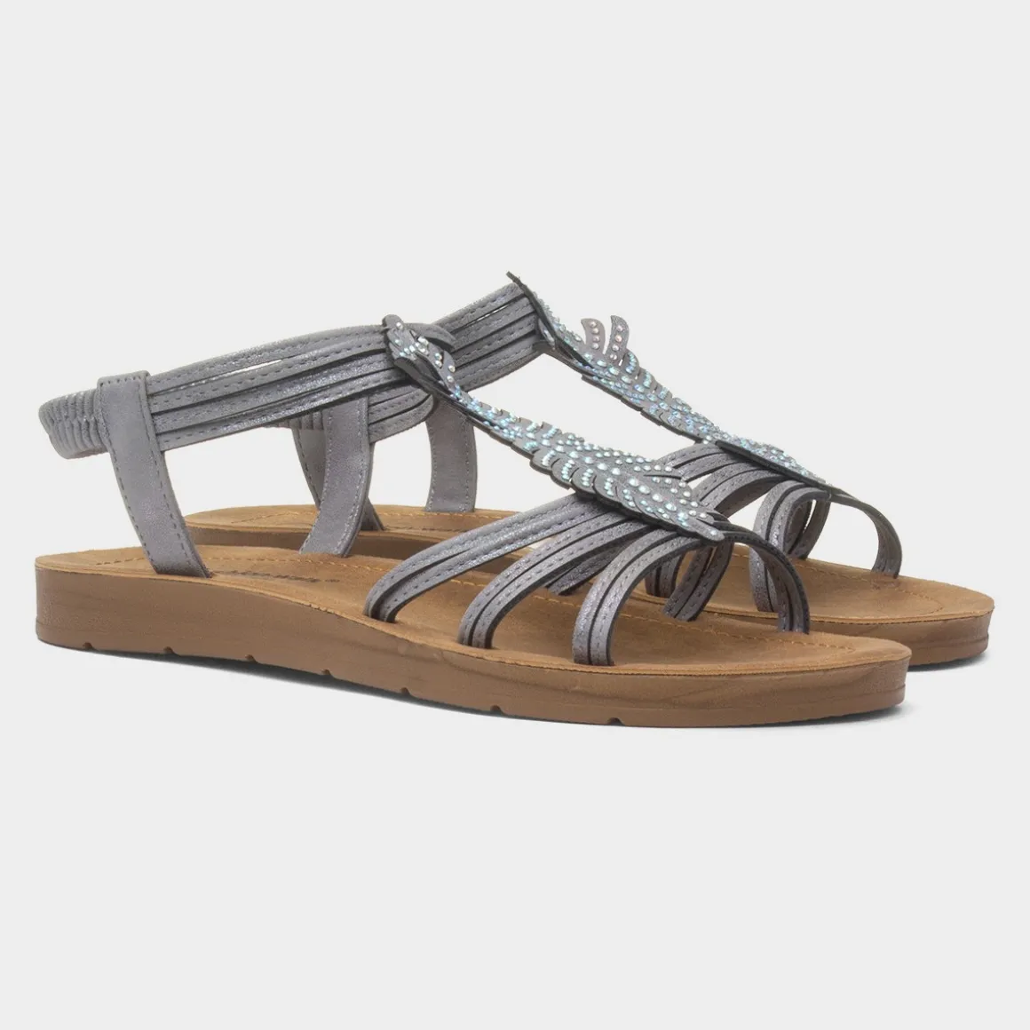 Cushion Walk Kourtney Womens Silver Sandal