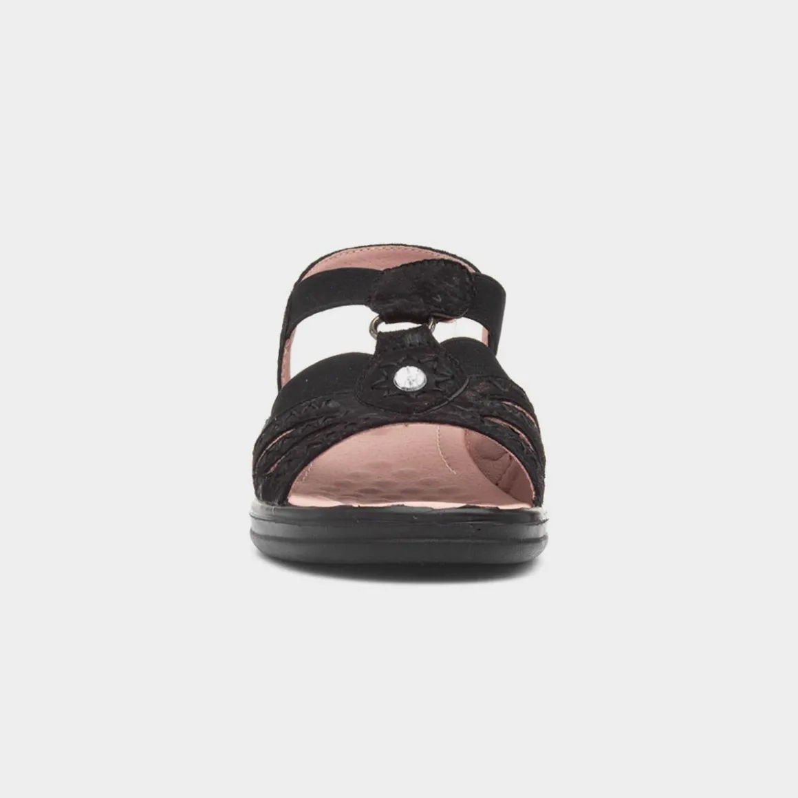 Cushion Walk Lacy Womens Black Wedge Sandal