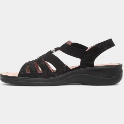 Cushion Walk Lacy Womens Black Wedge Sandal