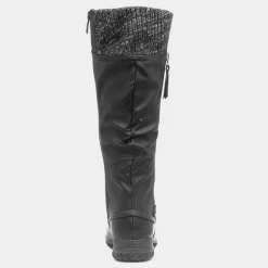 Cushion Walk Leah Womens Black High Leg Boots
