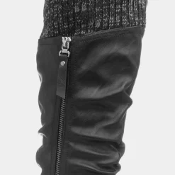 Cushion Walk Leah Womens Black High Leg Boots