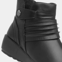 Cushion Walk Lima Womens Black Wedge Ankle Boot