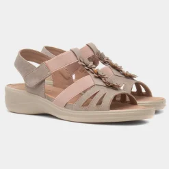 Cushion Walk Madison Womens Beige Wedge Sandal