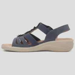 Cushion Walk Madison Womens Blue Wedge Sandal