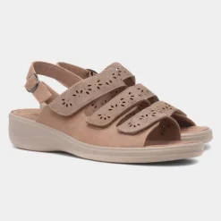 Cushion Walk Mandy Womens Beige Easy Fasten Sandal