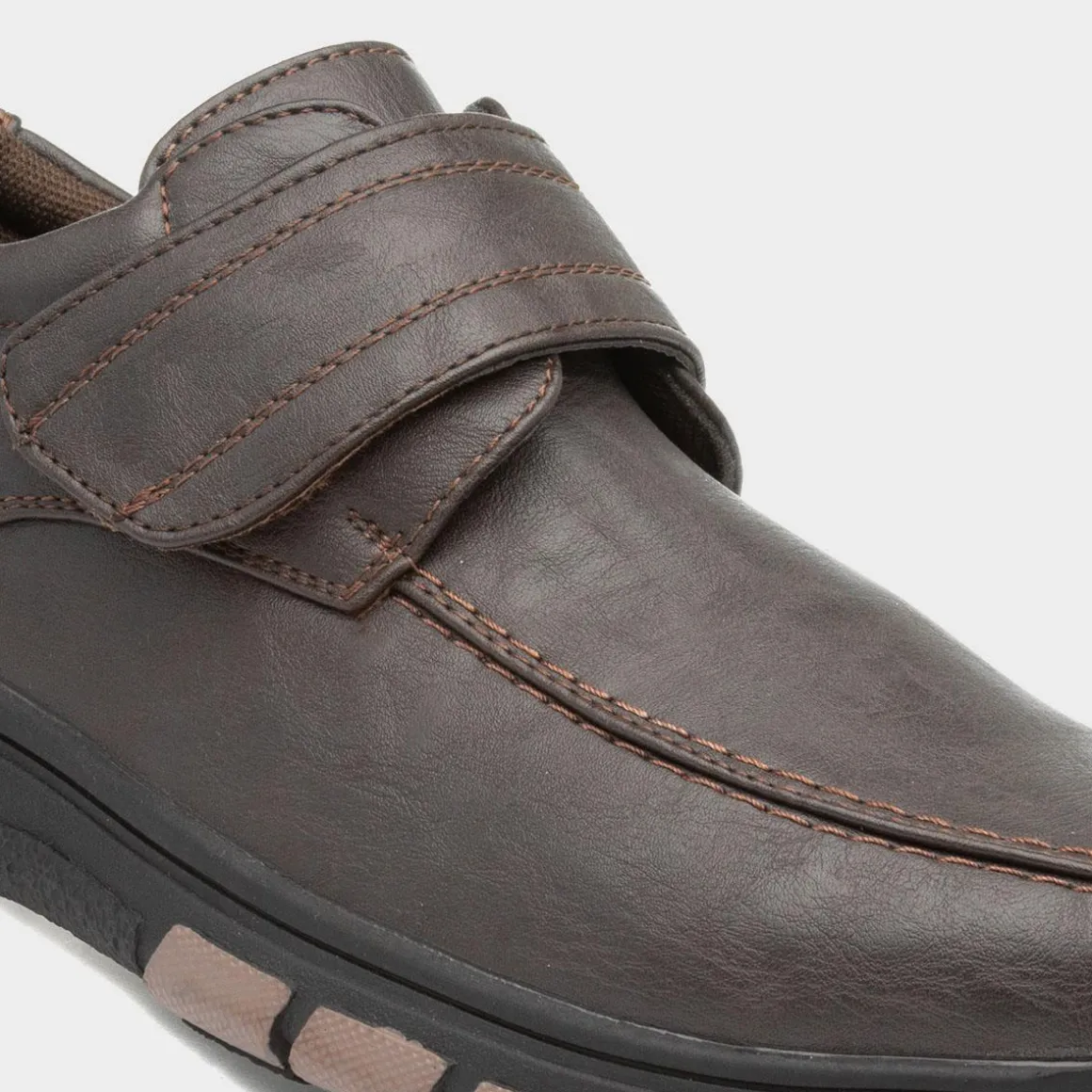 Cushion Walk Mens Brown Easy Fasten Shoe