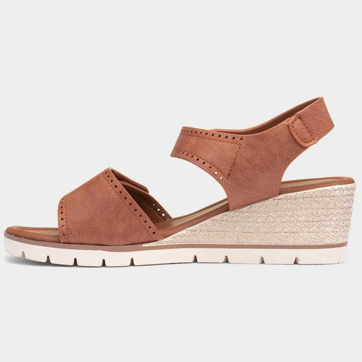 Cushion Walk Mercury Womens Tan Wedge Sandal