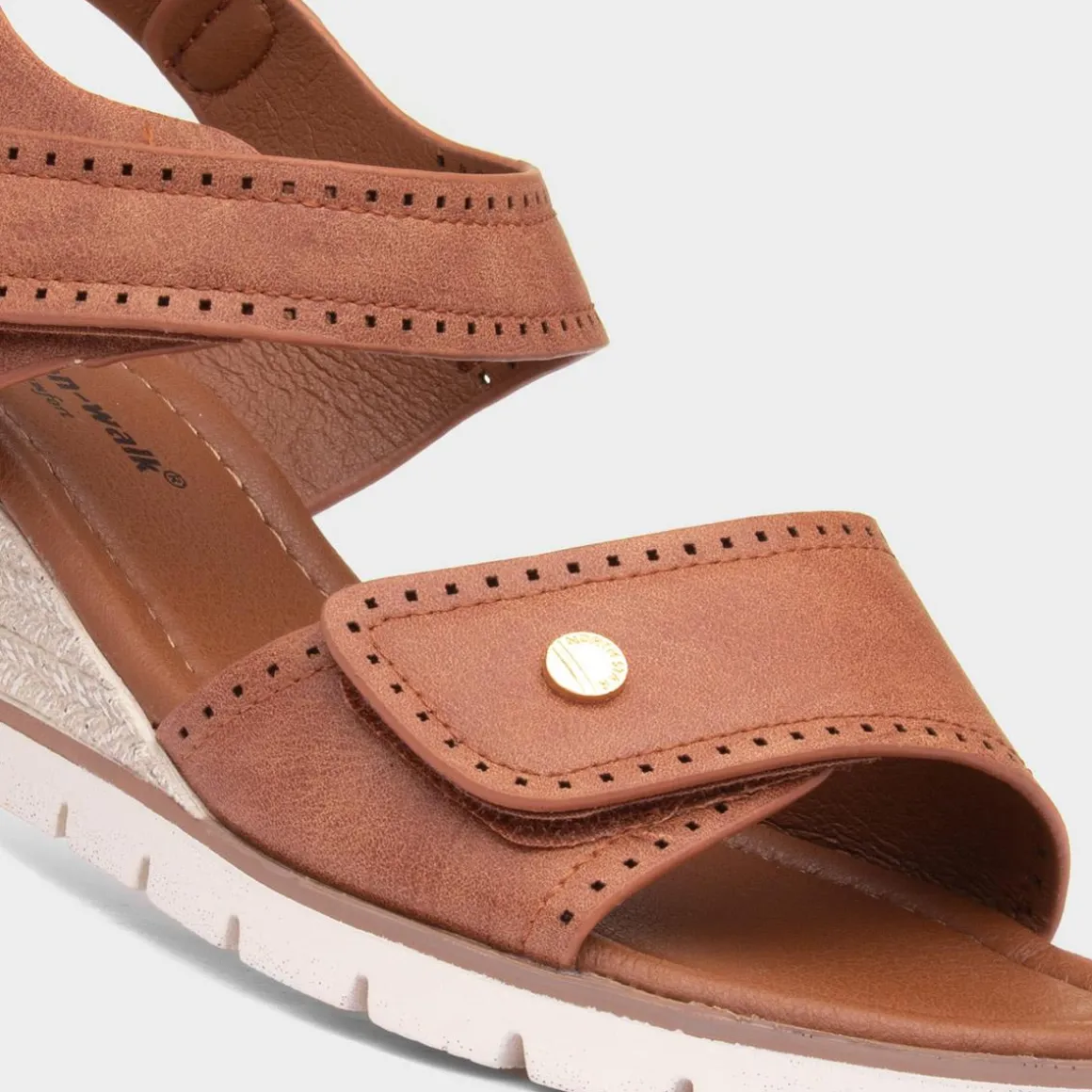 Cushion Walk Mercury Womens Tan Wedge Sandal