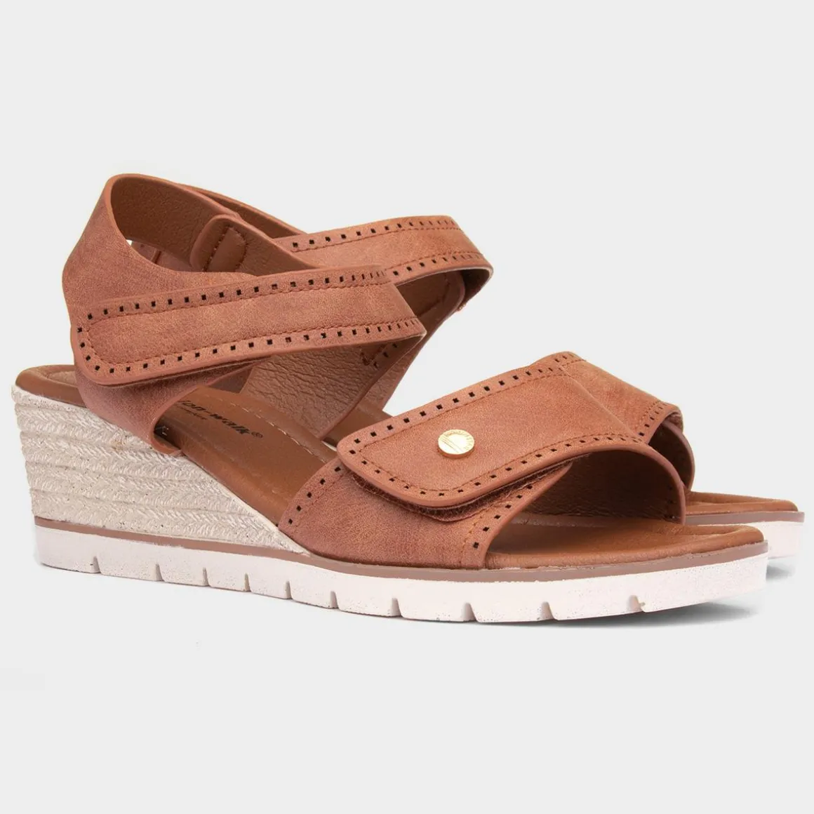 Cushion Walk Mercury Womens Tan Wedge Sandal