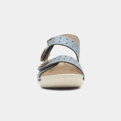 Cushion Walk Meryl Womens Blue Wedge Sandal