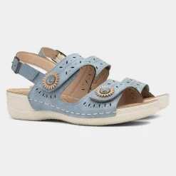 Cushion Walk Meryl Womens Blue Wedge Sandal