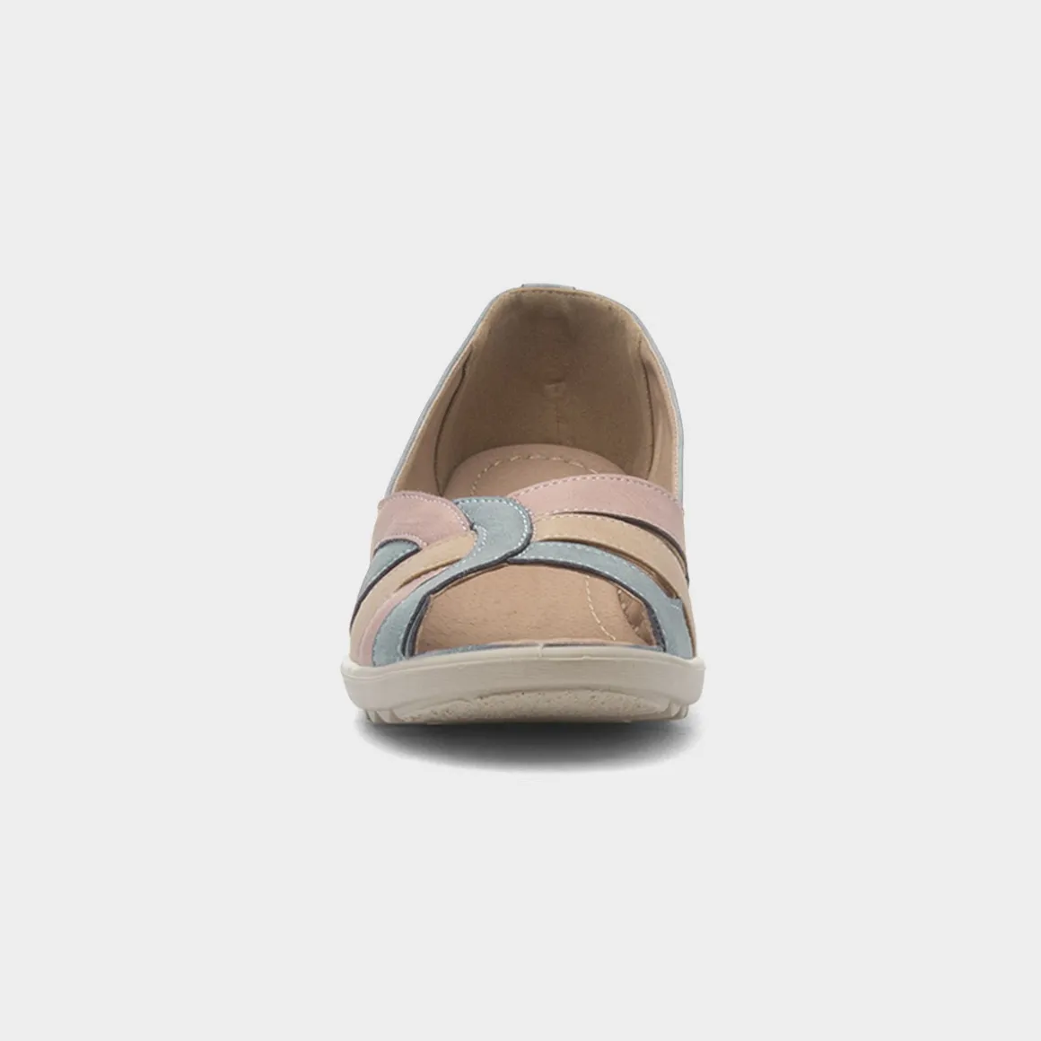 Cushion Walk Moria Womens Blue Open Toe Wedge Shoe