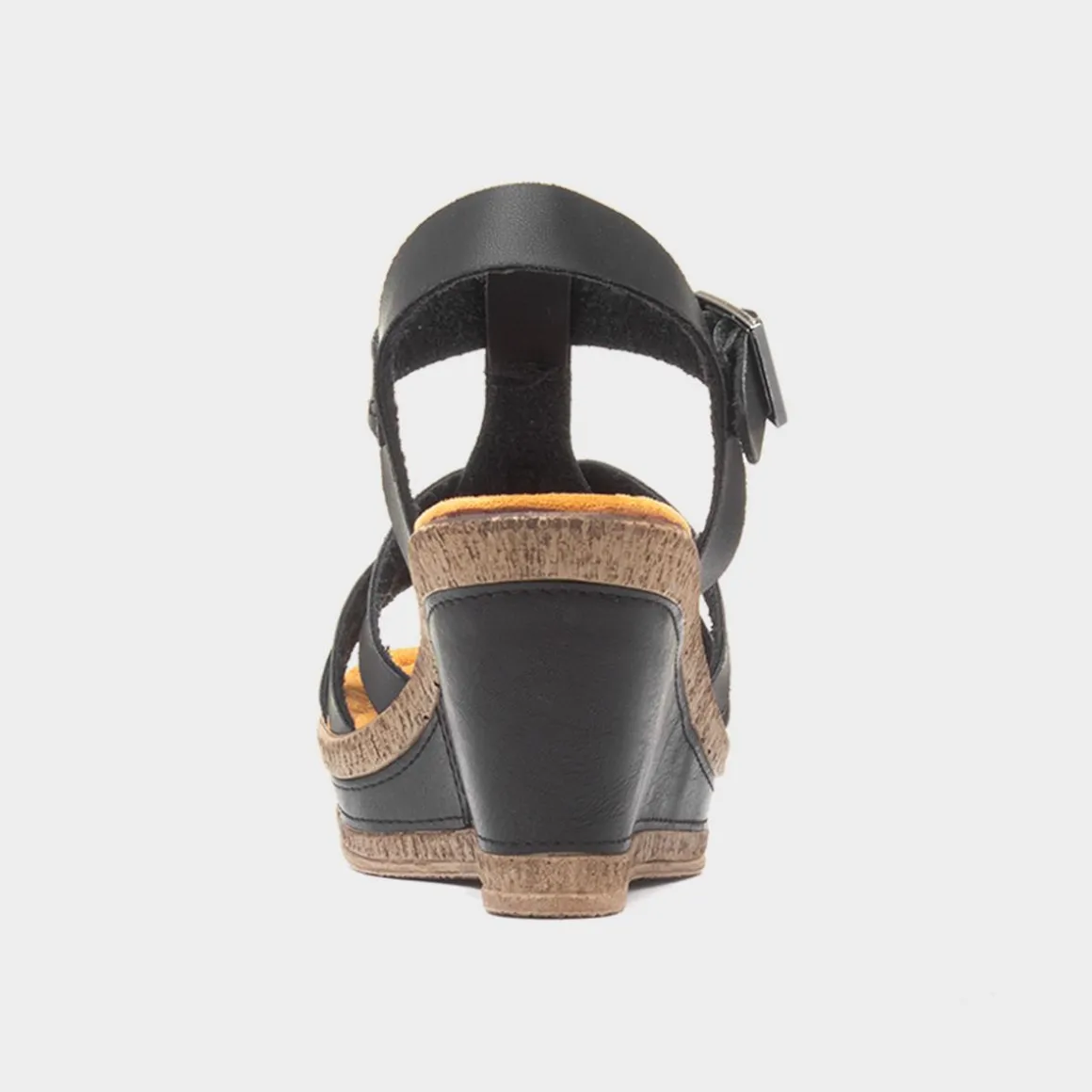Cushion Walk Neptune Womens Black Wedge Sandal