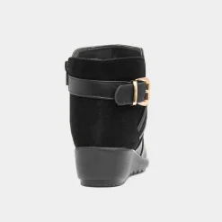 Cushion Walk Norma Womens Black Wedge Ankle Boot