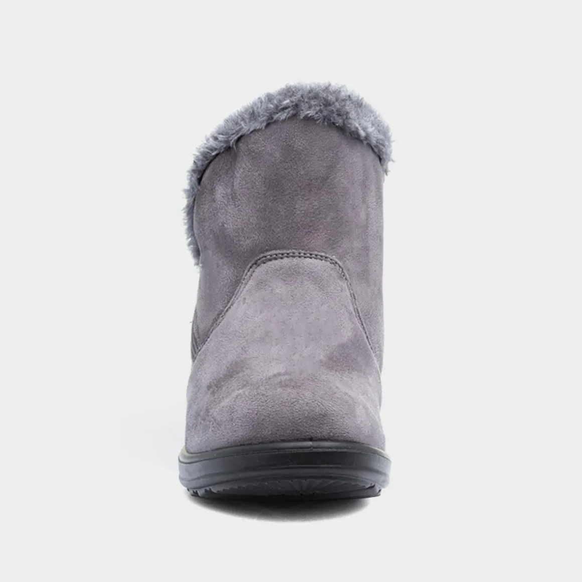 Cushion Walk Olivia Womens Grey Faux Fur Boot