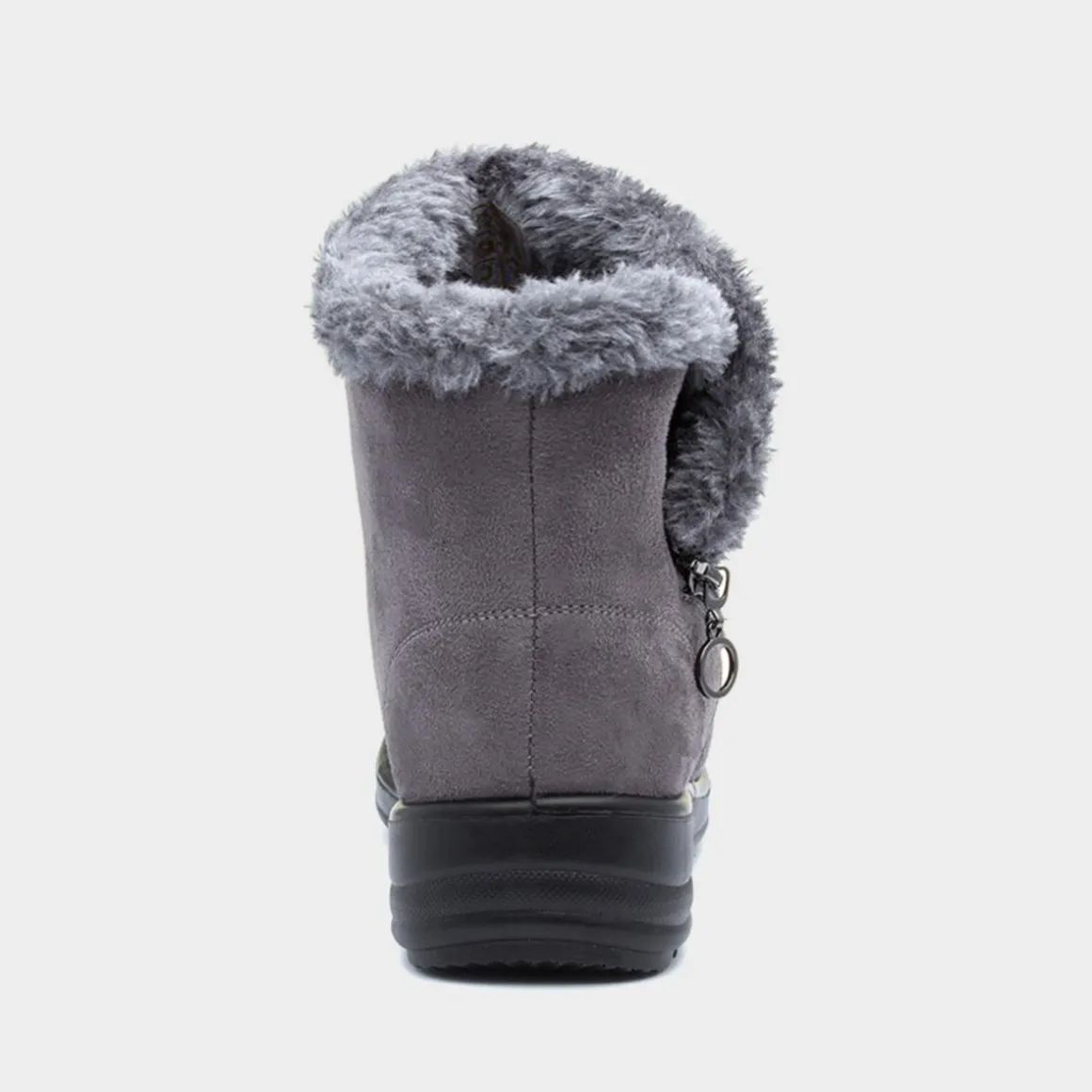 Cushion Walk Olivia Womens Grey Faux Fur Boot