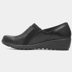 Cushion Walk Polly Women's Black Wedge Casual Shoe
