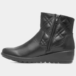 Cushion Walk Queenie Womens Black Wedge Ankle Boot
