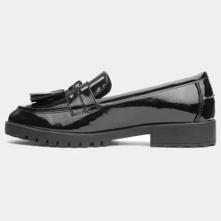 Cushion Walk Shanghai Womens Black Shiny Loafer