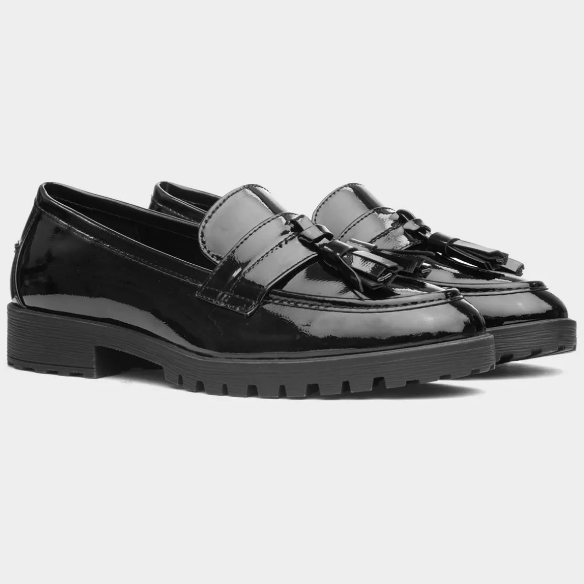 Cushion Walk Shanghai Womens Black Shiny Loafer