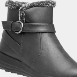 Cushion Walk Skye Womens Black Wedge Boot