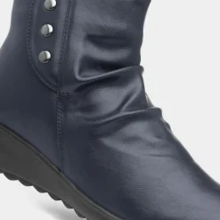 Cushion Walk Stud Womens Navy Ankle Boots