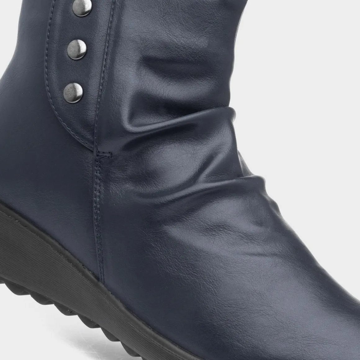 Cushion Walk Stud Womens Navy Ankle Boots