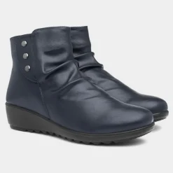 Cushion Walk Stud Womens Navy Ankle Boots