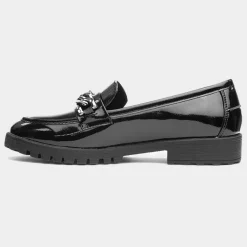 Cushion Walk Tokyo Womens Black Shiny Loafer