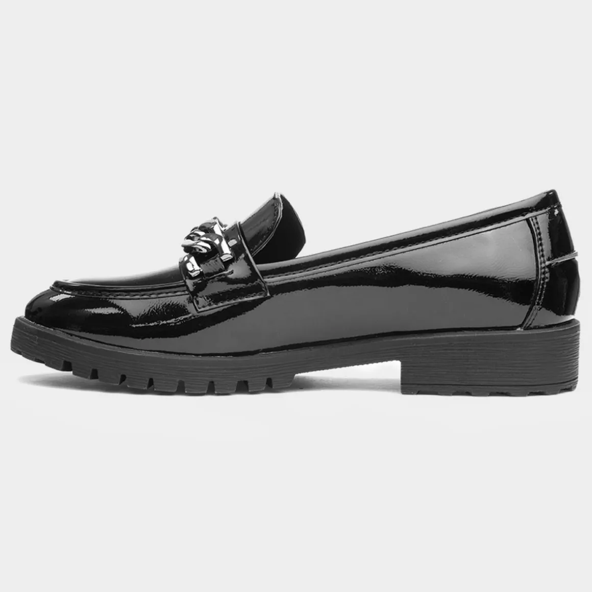 Cushion Walk Tokyo Womens Black Shiny Loafer