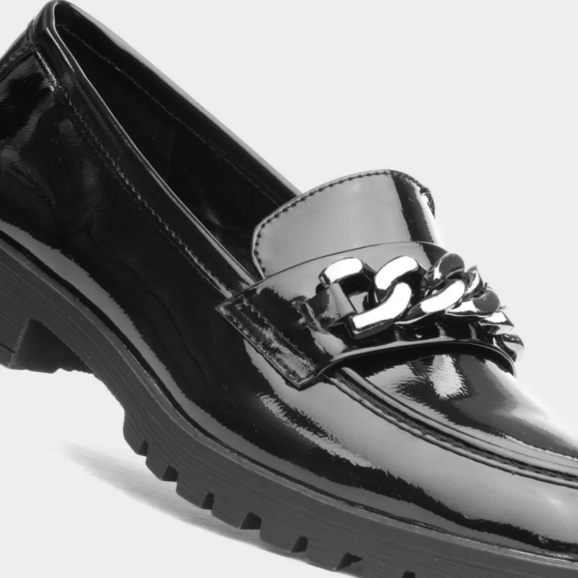 Cushion Walk Tokyo Womens Black Shiny Loafer
