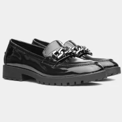 Cushion Walk Tokyo Womens Black Shiny Loafer