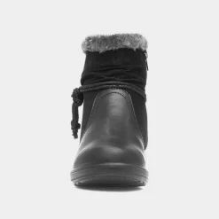 Cushion Walk Womens Black Faux Fur Ankle Boot