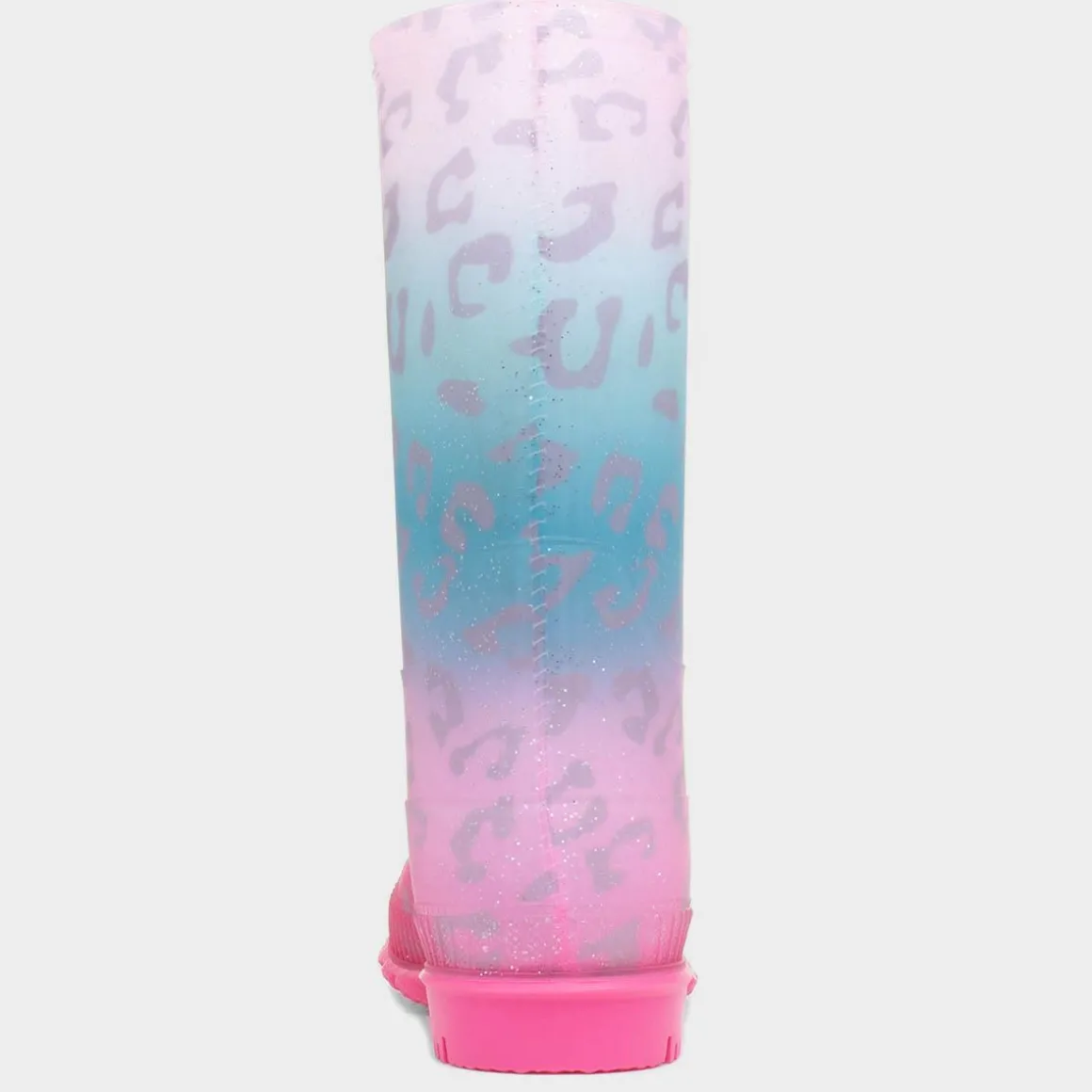 Dew Girl Multi Coloured Pastel Leopard Print Welly