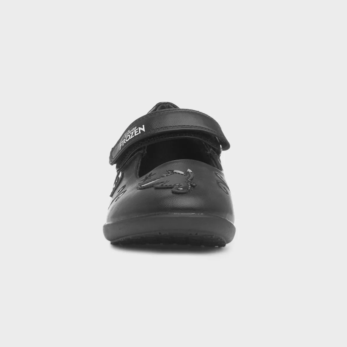 Disney Frozen Girls Black Easy Fasten School Shoe