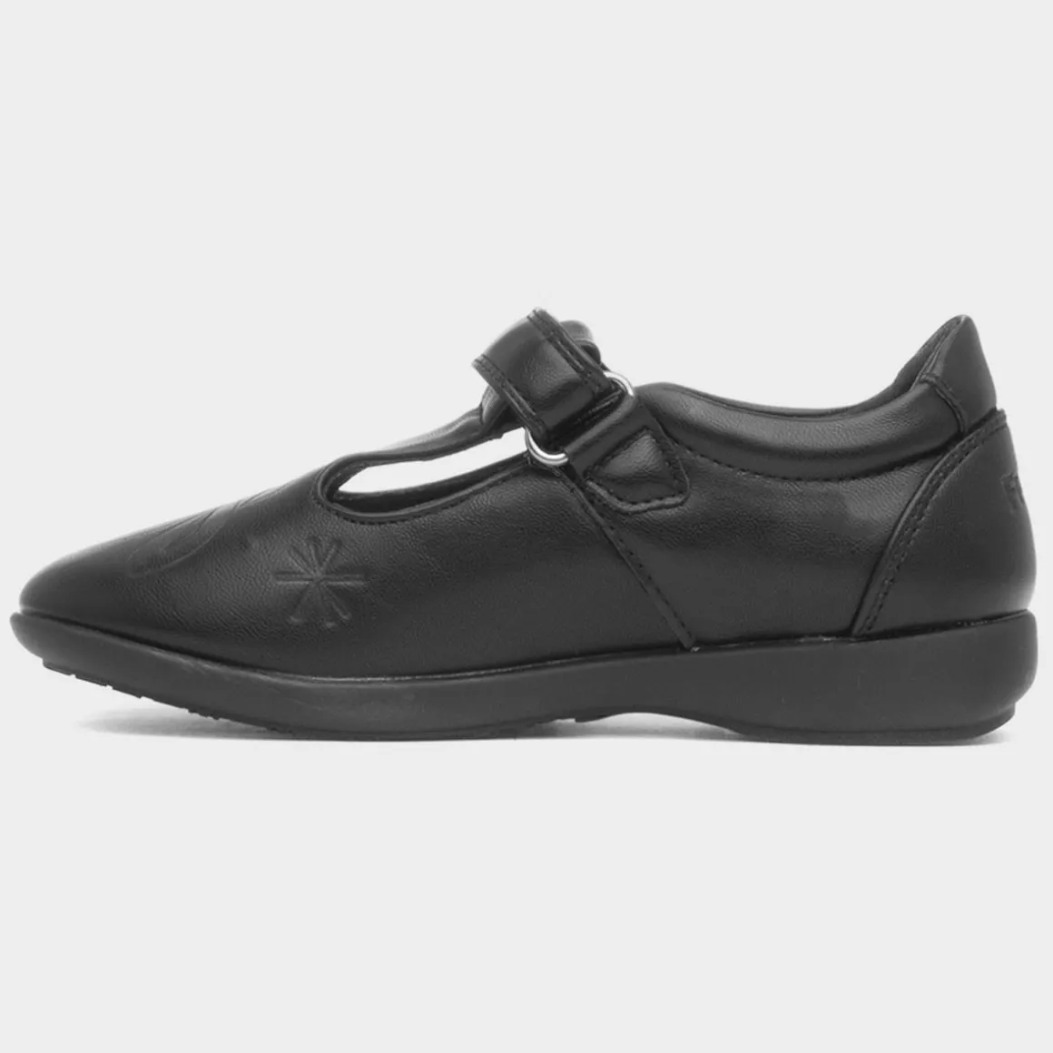 Disney Frozen Girls Black T-Bar School Shoe