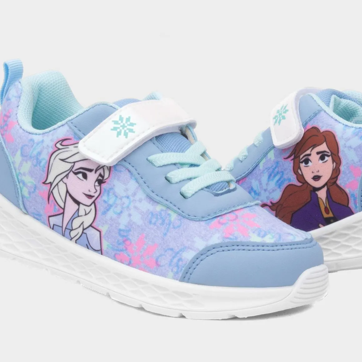 Disney Frozen Kids Blue Easy Fasten Trainer