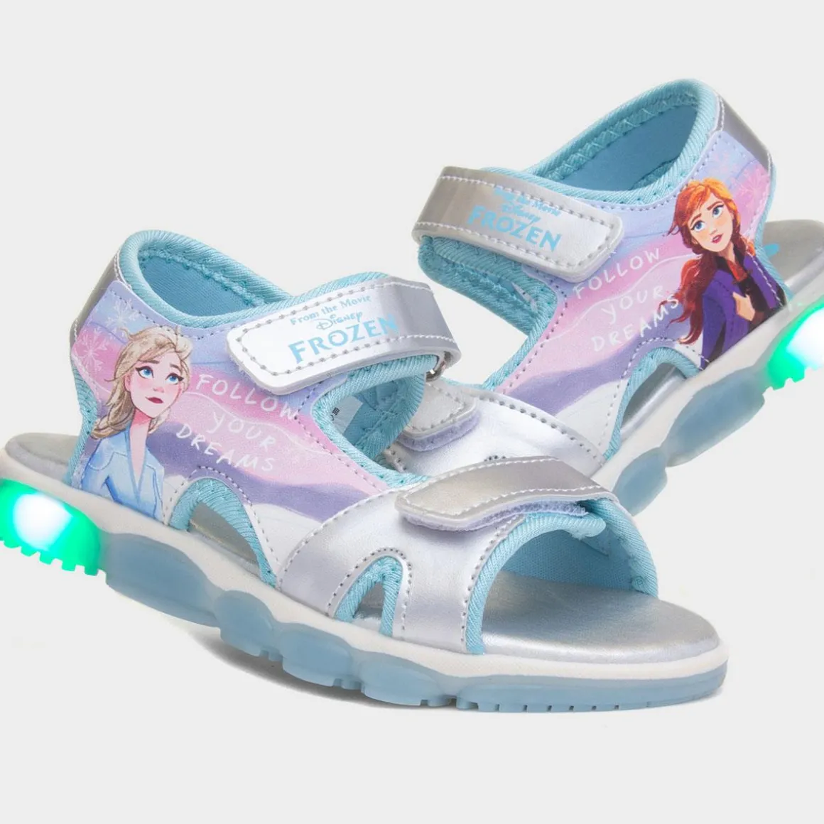 Disney Frozen Kids Metallic Light Up Sandals