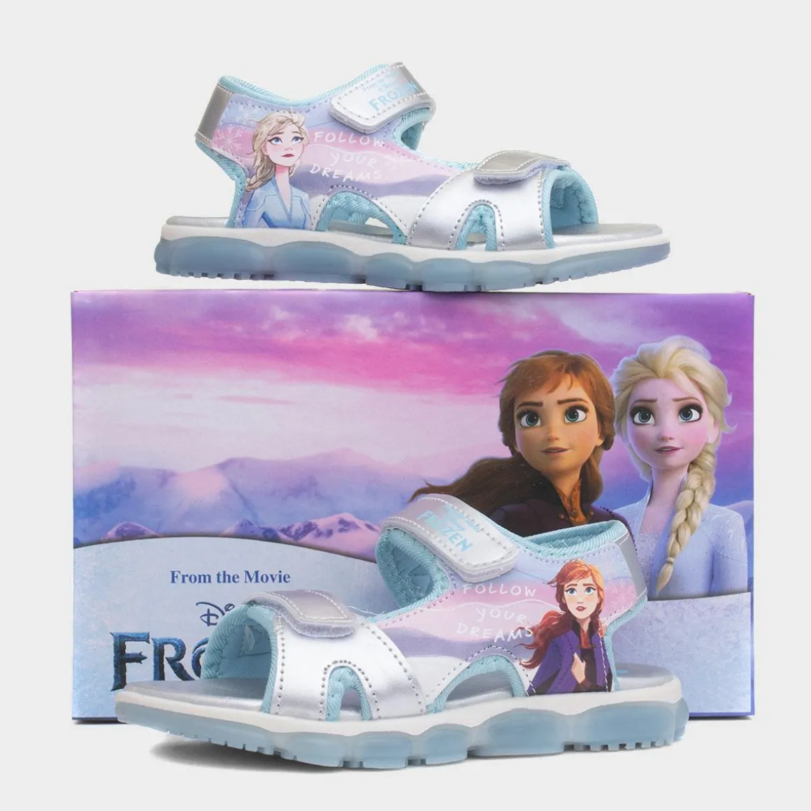 Disney Frozen Kids Metallic Light Up Sandals