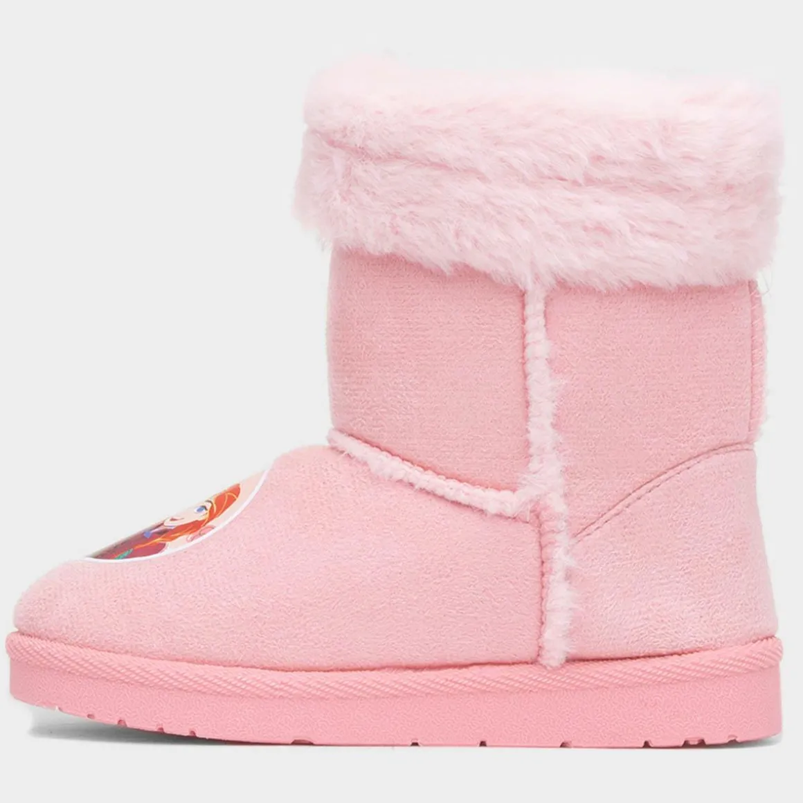 Disney Frozen Kids Pink Faux Fur Ankle Boot