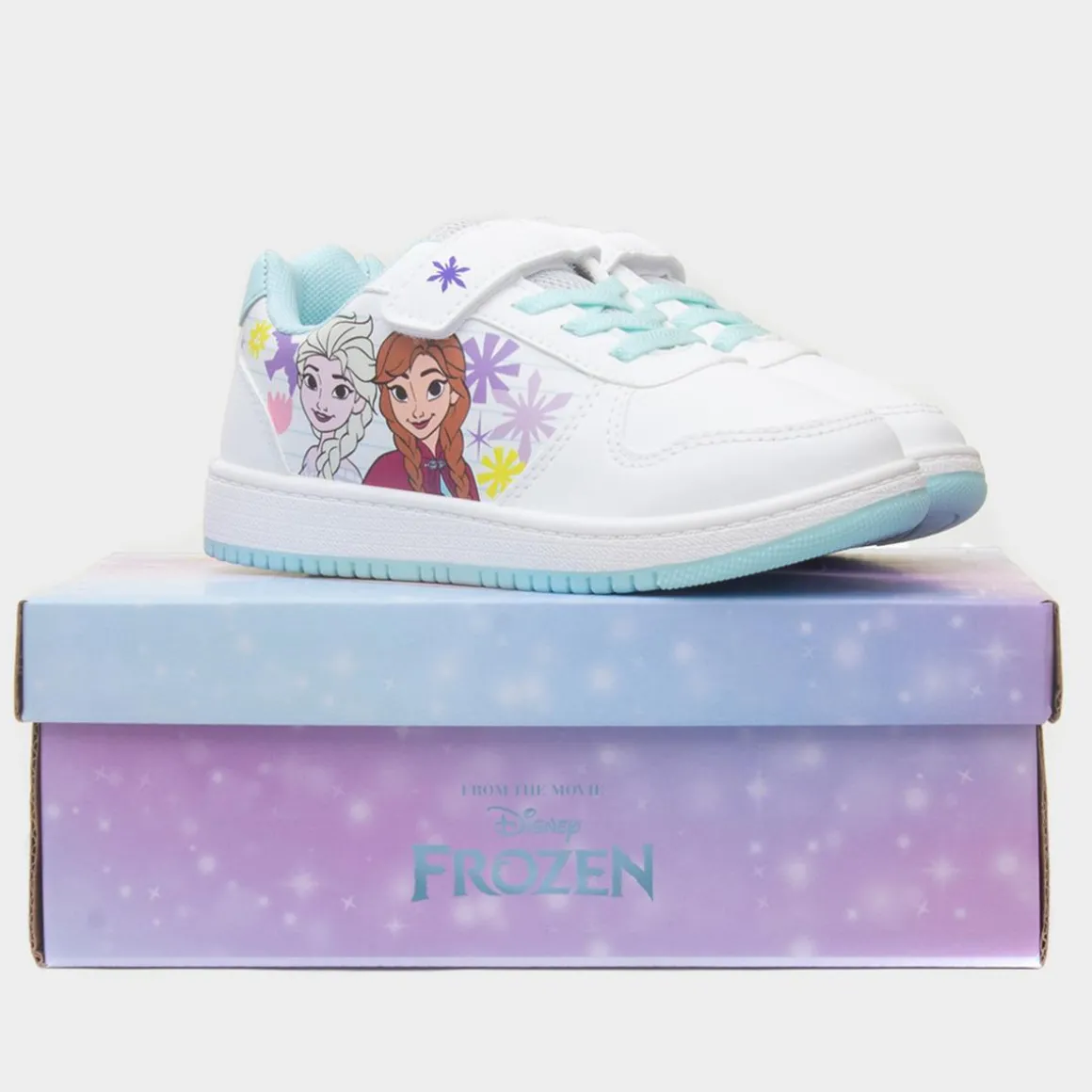 Disney Frozen Kids White Easy Fasten Trainer