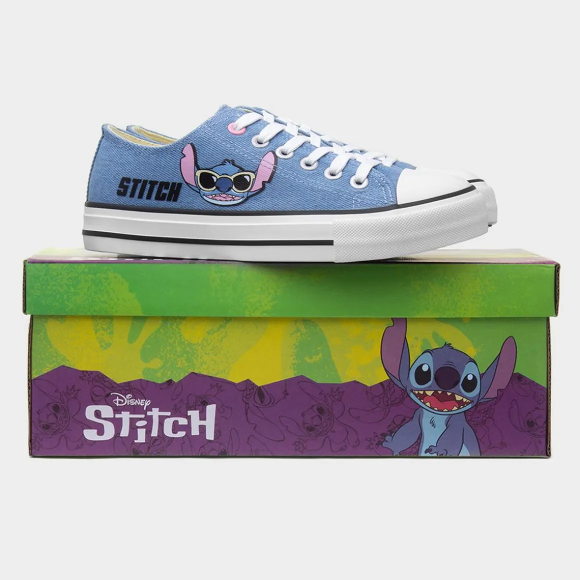 Disney Stitch Glee Kids Lace Up Canvas Shoe
