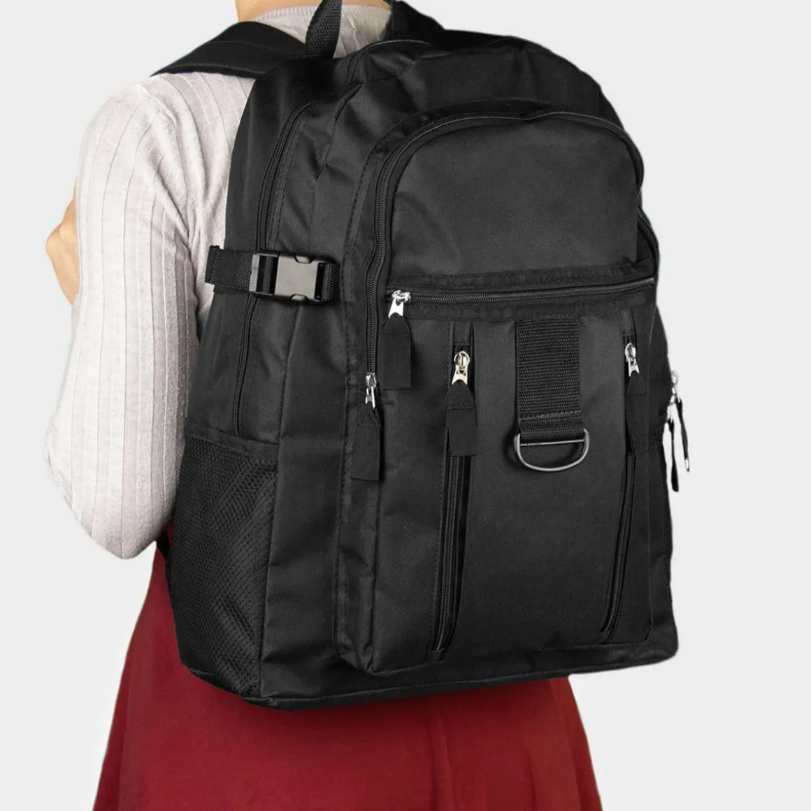 Earby Black Backpack with Multi Pocket