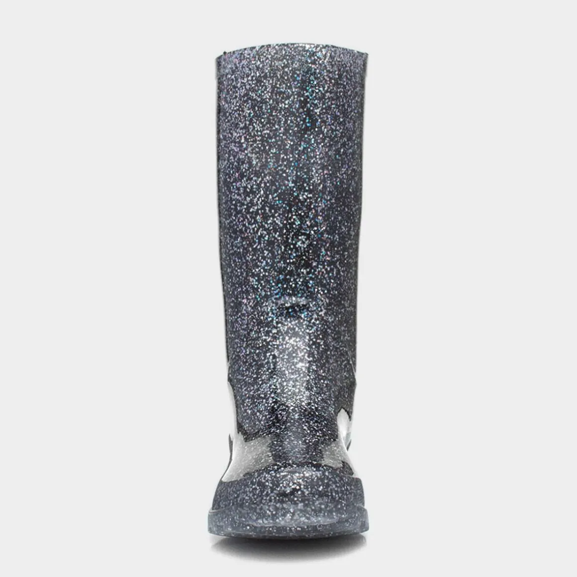 Flurry Girls Black Glitter Welly