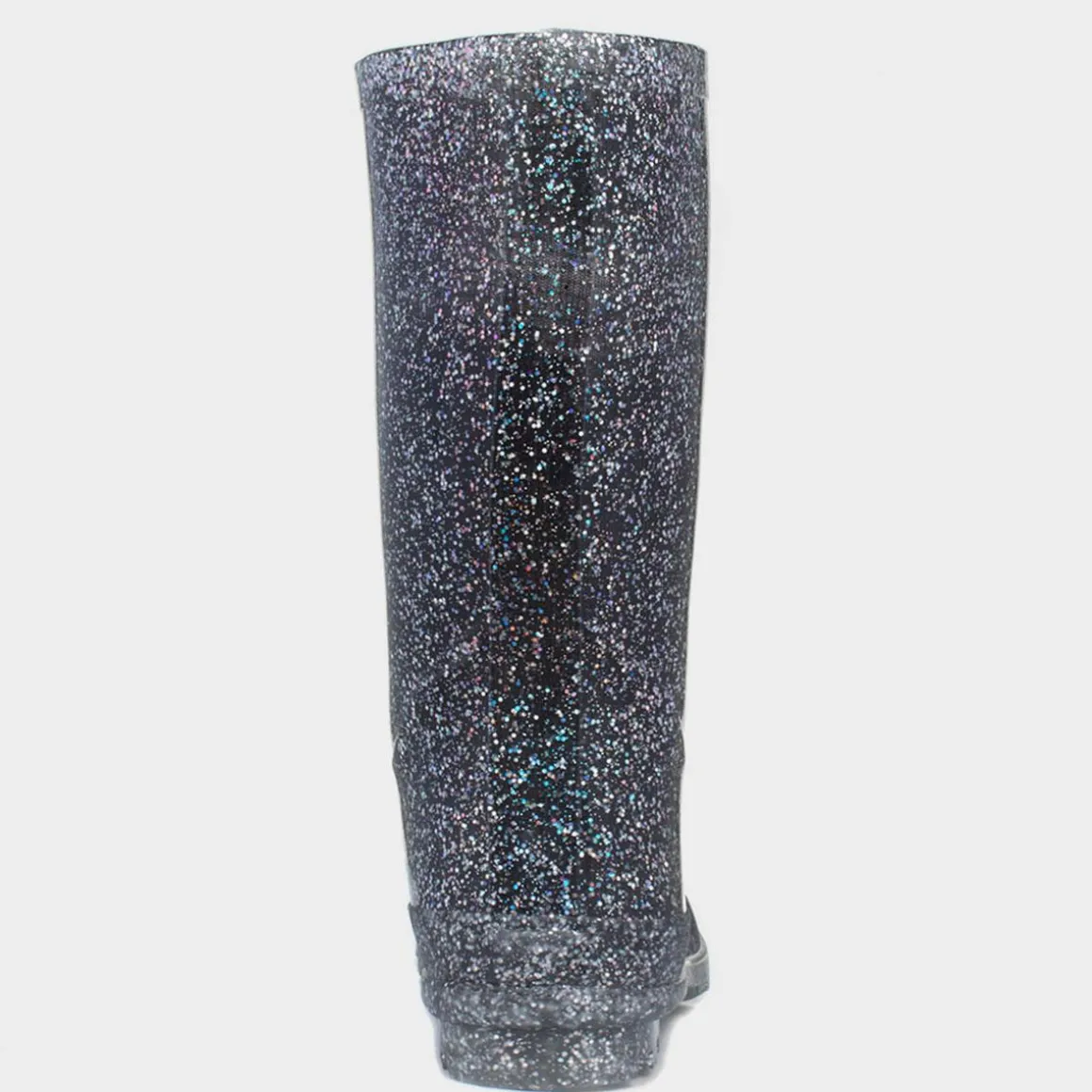 Flurry Girls Black Glitter Welly