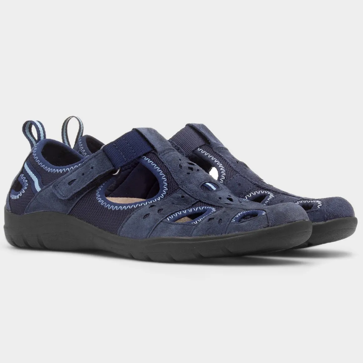 Free Spirit Cleveland Womens Navy Easy Fasten Shoe